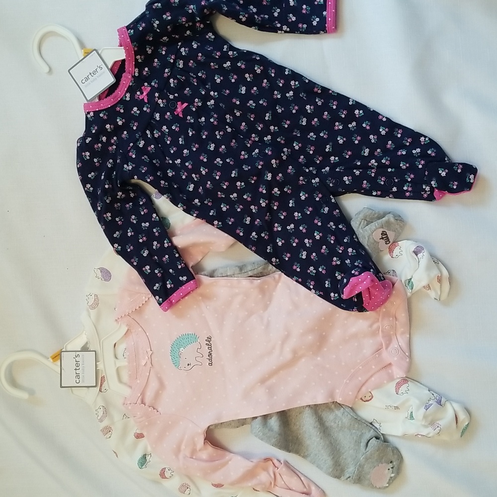 CARTERS GIFT MATCHING SET FOOTIE PLAYSUIT ONSIE PANTS HEDGEHOG 4 PIECES …